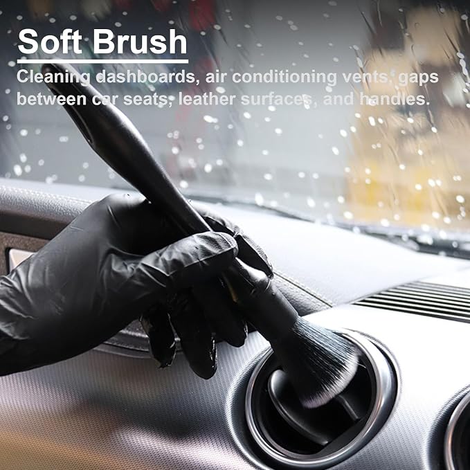 4PCS Car Interior Cleaning Brushes Car Interior Detailing Brush Car Detail Soft Brush Kit Interior Detailing Kit Tools Duster Brush for Auto Truck SUV Interior Cleaning Equipment
