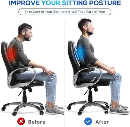 20" Gel Seat Cushion for Long Sitting Pressure Relief(Jumbo&Thick) - Wheelchair Cushion for Pressure Sores - Back, Sciatica & Tailbone Pain Relief Cushion- Non-Slip Butt Pillow for Office, Home, Car