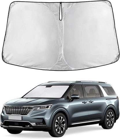 EcoNour Windshield Sunshade Compatible for Kia Carnival/Sedona 2015-2019 2020 2021, Sun Visor for Front Windshield & Window Sun Shade Cover, UV Heat Blocker & Protector, Car Accessories