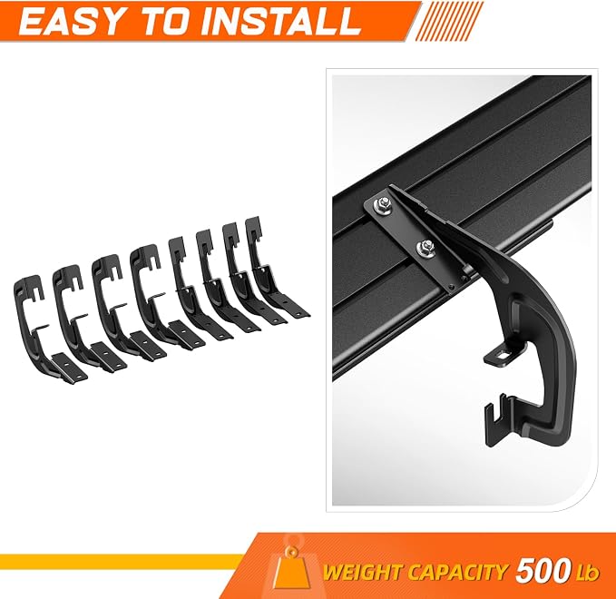 [Pair] 6.7 Inch Aluminum Full Black Running Boards Side Steps Compatible with 07-19 Chevy Silverado/GMC Sierra Crew Cab