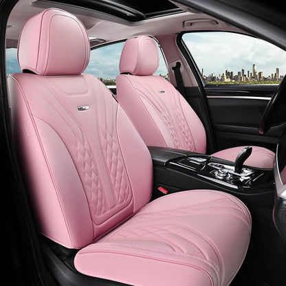 Coverado Car Seat Covers, Car Seat Covers Front Seats, 2-Pack Front Seat Cover, Nappa Leather Waterproof Seat Covers, Car Seat Protectors, Automotive Seat Covers Universal Fit for Most Vehicles