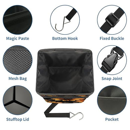 Car Trash Can – Multi-Purpose, Lightweight and Portable with Durable Water-Resistant Coating, No Installation Required, Practical and Ample Capacity, Variety of Colors.Beautiful Sunflower