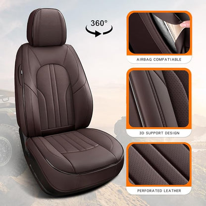 MINGBRON Car Seat Covers,Car Seat Protector Waterproof,Seat Covers Full Set, Car Seat Protectors,Automotive Seat Covers Fit for Most Cars Brown