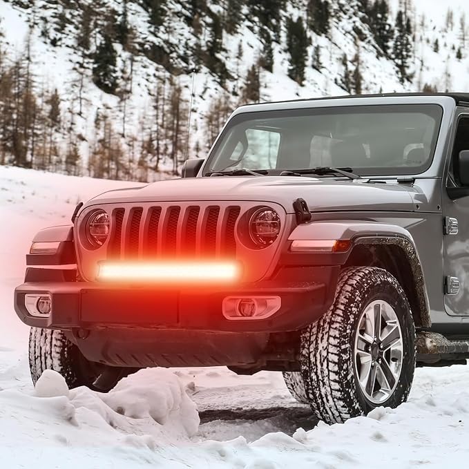 Nilight LED Light Bar 20 Inch 126W Spot Flood Combo Red Beam Off Road Lamp Fishing Hunting Emergency Deck Work Lighting for Trucks UTV Pick-up Van Boat Tractor