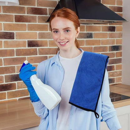 Tallew 80 Pcs Blue Microfiber Towels: 16"x16" Microfiber Drying Towels Bulk Micro Fiber Car Cleaning Cloth for Cars Drying Washing Polishing Cleaning Household Supplies