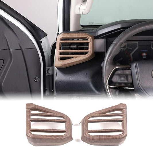 Aunginsy Car Center Console Side Air Conditioning Outlet Trim Cover Compatible with Toyota Tundra/Sequoia 2022-2025 2026, Dashboard Side A/C Wind Vent Panel Decorative Frame Protector ABS Accessories
