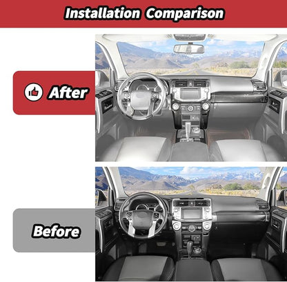 JeCar 27pcs Full Set Carbon Fiber Interior Trim Kit for 2010-2019 Toyota 4Runner Interior Accessories