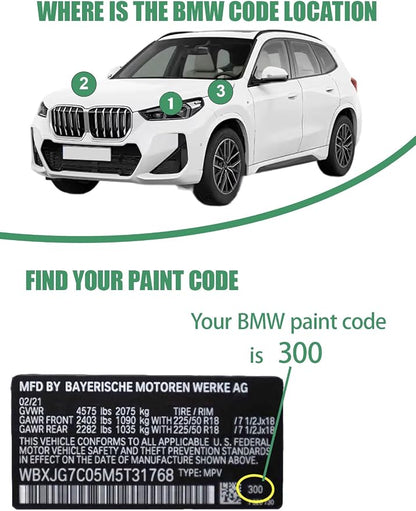 A96 Mineral White Metallic Touch Up Paint for BMW, Color Accurate Car Paint Scratch Repair Pen, Quick & Easy Fix Automotive Chips and Nicks