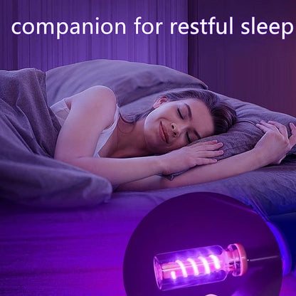 LED USB Touch Control Car Atmosphere Light, Portable Mini Glass Bottle Night Light for Vehicle Bedroom Camping Decoration - Purple
