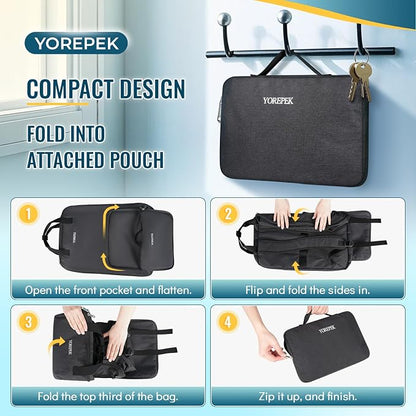 YOREPEK Backless Booster Car Seat Travel Bag Backpack for Airplane, Foldable Booster Car Seat Cover with Lauggage Strap, Compact Stroller Bag for Airplane Fits for Gb Pockit(All Black)