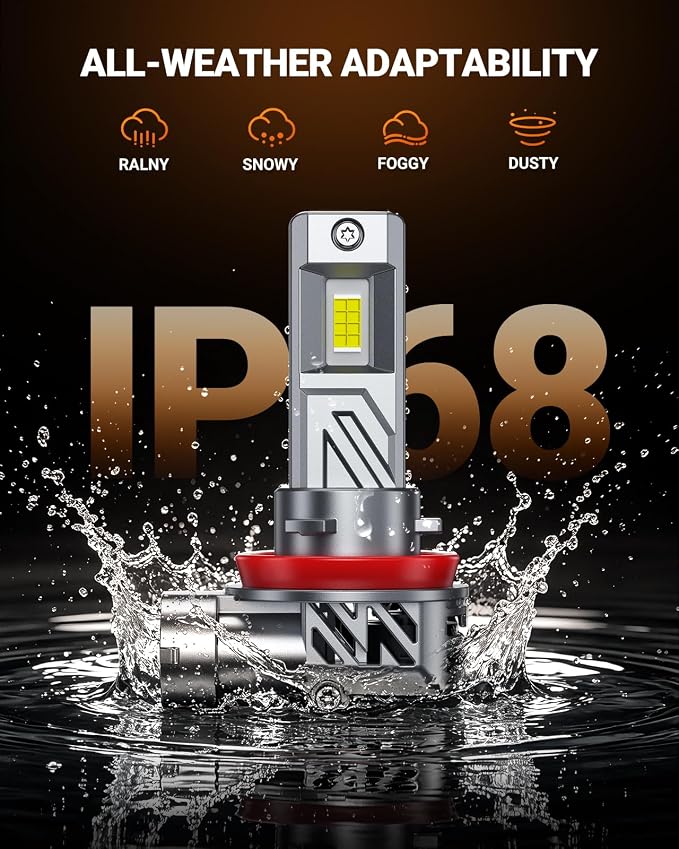 SEALIGHT HB3/9005 H9/H11 LED Light Bulbs Combo, 800% 88,000LM Super Brighter, 1:1 Halogen Size Wireless, 6500K Cool White, 20 Year+ Extended Lifespan, Pack of 4