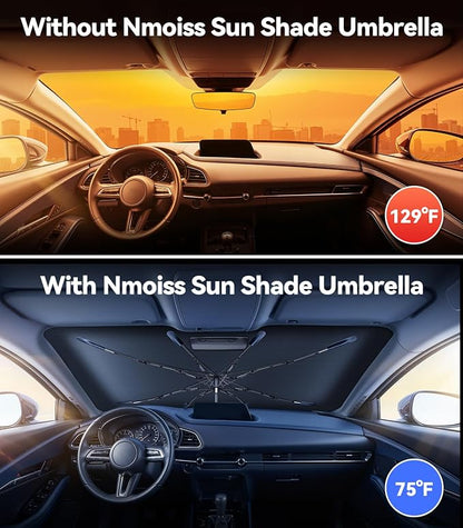 Nmoiss Windshield Sun Shade Umbrella Fit for Mazda CX-30 2020-2026 Accessories, [Vinyl Coating Heat Shield] Protect Car from Sun Rays & Heat Damage Keep Cool and Protect Interior