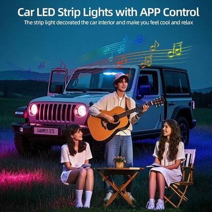 Acrylic Interior Car LED Strip Light, Dreamcolor 10-in-1 RGB Ambient Lighting with APP, 16 Million Colors 175in 600LED Music Sync Lights for Night Driving, Home, Camping & Gift Decor