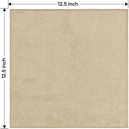 HOMEXCEL Brown Microfiber Cleaning Cloth 12 Pack, 12.5 x 12.5 inch Microfiber Towels for Cars, Ultra Absorbent Car Washing Cloth, Lint Free Streak Free Cleaning Rags for Car, Kitchen, and Window