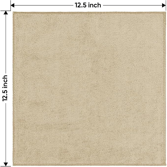 HOMEXCEL Brown Microfiber Cleaning Cloth 6 Pack 12.5 x 12.5 inch Microfiber Towels for Cars Ultra Absorbent Car Washing Cloth Lint Free Streak Free Cleaning Rags for Car, Kitchen Window