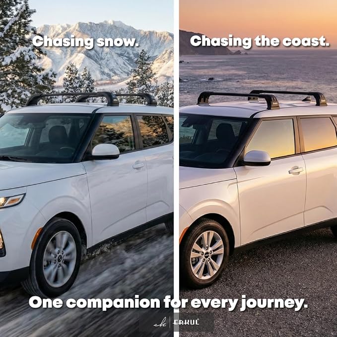 ERKUL Roof Rack Cross Bars for 2011-2026 Mitsubishi Outlander Sport (Not fit for Outlander) | Aluminum Crossbars with Anti Theft Lock for Rooftop | Compatible with Fixed Points Roofs - Black