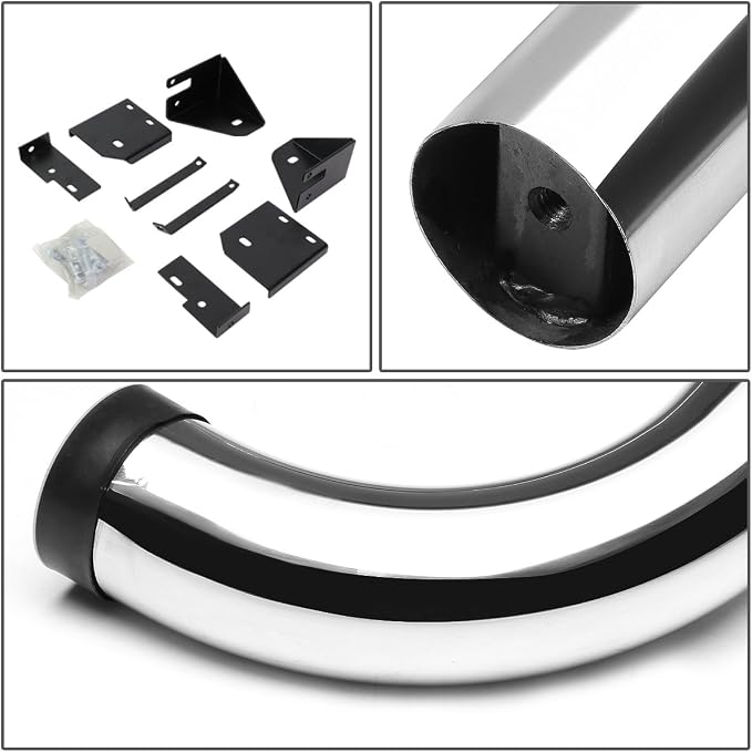 3 Inches Side Step Nerf Bar Running Board Compatible with Mazda B-Series Ford Ranger Extended Cab 1998-2011, Stainless Steel, Polished Chrome