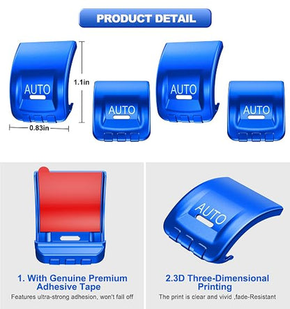 Upgrade Metal Window Switch Button Cover Fit for Jeep Wrangler JK JKU 2018 2017 2016 2015 2014 2013 2012 2011 Accessories,Interior Trim Kit 4PCS (Blue)