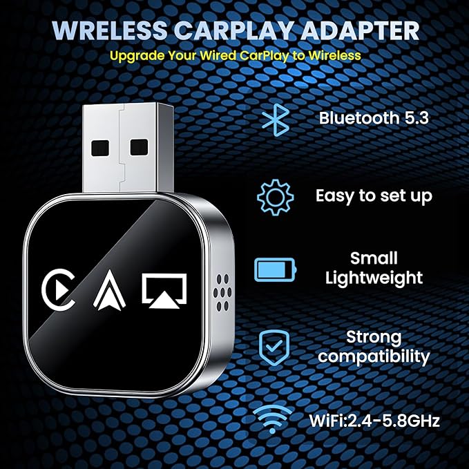 Wireless Carplay Adapter Screen Mirroring Adapter for Car Mirror Phone to Car Screen 2026 Auto Linker Pro 3 in 1 Bluetooth USB Apple Carplay and Android Auto Watch Tv Airplay Smart Box