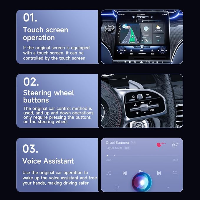 Upgrade Wireless CarPlay Adapter - Converts Wired to Wireless for iPhone, Compatible with iOS 10+ and Cars from 2016, Plug & Play, Stable Control, Mini Size with Extension Cable USB & USB Type-C