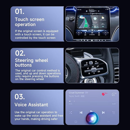 Upgrade Wireless CarPlay Adapter - Converts Wired to Wireless for iPhone, Compatible with iOS 10+ and Cars from 2016, Plug & Play, Stable Control, Mini Size with Extension Cable USB & USB Type-C