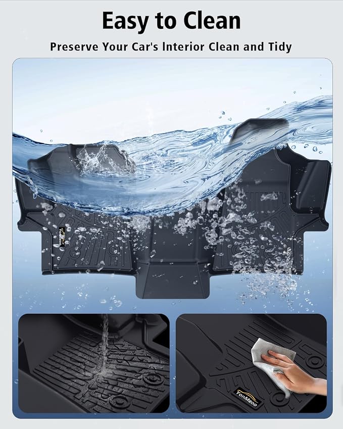 Floor Mats Custom for Ford Transit 2022-2025 2026 (All Models w/Vinyl Floors) All Weather TPE Rubber Protection 1st Row Anti-Slip Automotive Floor Liners for Ford Transit 150 250 Accessories- 1 PCS