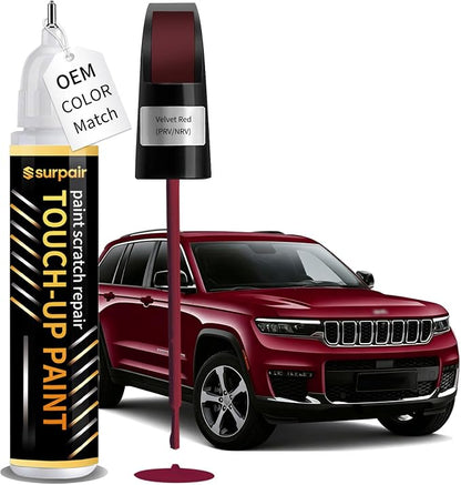 Velvet Red PRV/NRV Touch up Paint for JEEP OEM Color Match Car Scratch Repair Kit for Nicks & Chips Scratches Quick & Easy Paint Fix 2-In-1 Car Scratch Remover Pen