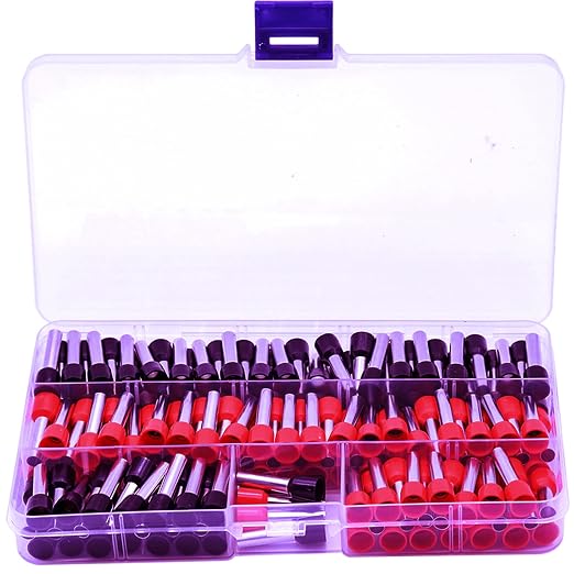 8 Gauge Wire Ferrule Connectors, for 8 Awg Automotive Power/Ground, Battery Cable, Car Audio, RV, Amp, CCA, 8ga Automotive Wire, Amp Kit, Battery Cables, Wiring Kit, (Red + Black Box of 150)