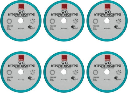 RUPES 150mm Pack of 6 Light Blue D-A Intermediate Foam Polishing Pads | Ideal for Paint Correction & Gloss Enhancement | Improves Cutting Performance | Compatible with 5" Backing Plate