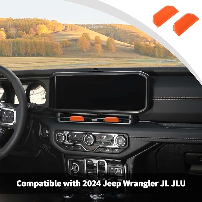 JWWY for Jeep JL Vent Air Outlet Adjustment Cover Trim Fit for 2024-2026 Jeep Wrangler JL JLU Gladiator JT 4xe Interior Accessories 2pcs Orange