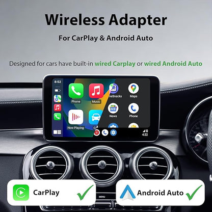 Sunweyer Wireless CarPlay Adapter & Android Car Wireless Adapter UK, for Apple CarPlay, USB Bluetooth Dongle for iPhone & Android, Plug & Play Car Play Wireless Adapter 2026 (S46)