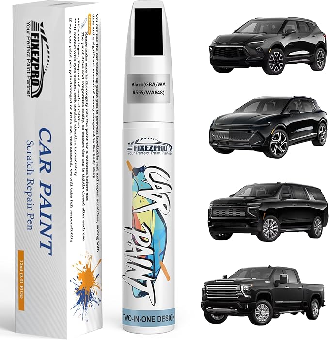 Black(GBA/WA8555/WA848) Touch Up Paint for Chevrolet, Car Paint Scratch Repair Remover Pen Color Exact Match, Quick and Easy Fix Automotive Chips and Nicks Scuff