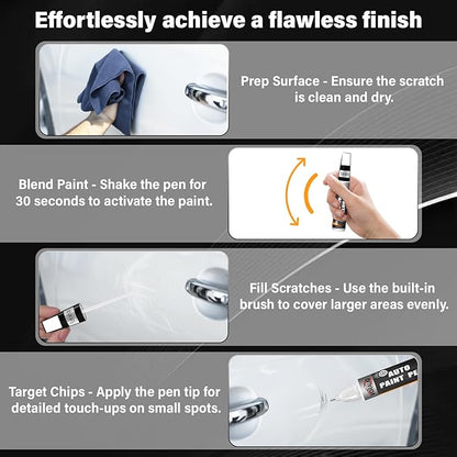 Touch Up Paint for Cars, 3-Pack - White Car Scratch Repair Pen, Color Accurate Automotive Touch Up Paint, Long-Lasting Scratch Resistance, Fast-Drying & User-Friendly, Safe & Water-Resistant for Automotive & Household Touch-Ups