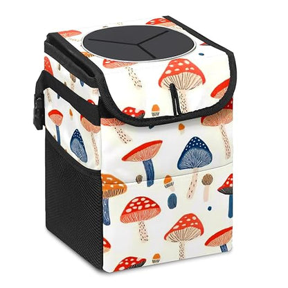Car Trash Can – Multi-Purpose, Lightweight and Portable with Durable Water-Resistant Coating, No Installation Required, Practical and Ample Capacity, Variety of Colors.Mushroom