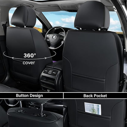 Coverado Car Seat Cover Front Seats, Purple Seat Covers Front Seats, Nappa Leather Waterproof, Car Seat Cushion, Car Seat Protector Universal Fit Most Cars