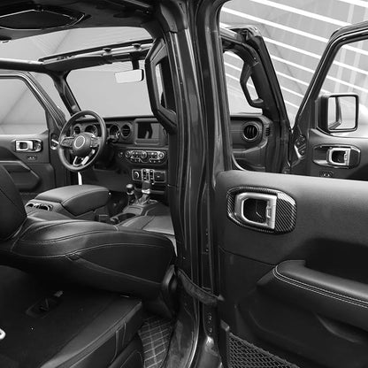 for Wrangler JL Interior Trim Kit Carbon Fiber Dashboard for Jeep Wrangler JL JLU Gladiator JT 2018-2023 Carbon Fiber Interior Accessories 21pcs