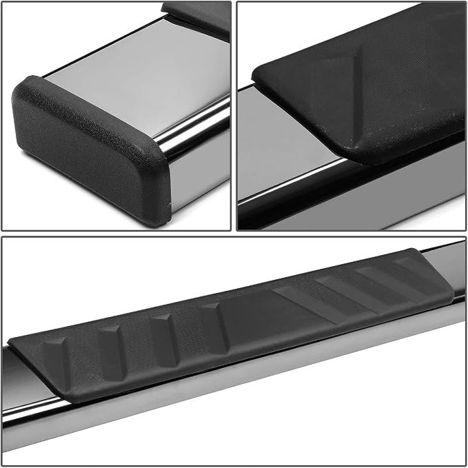 Auto Dynasty Running Boards Compatible with 2007-2019 Silverado Sierra 1500 2500HD 3500HD Crew Cab, Stainless Steel Side Step Rail Nerf Bars, 5" Step Bars, Black Powdercoated