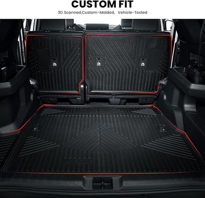 LASFIT Cargo Mat for Toyota 4Runner 2010-2024 (Only Fit 5-Seats) Back Seat Protector for 5th gen 4Runner Seater Accessories (Fit W/O Sliding Cargo Tray, Rear Backrest Mats+Rear Trunk Mat)