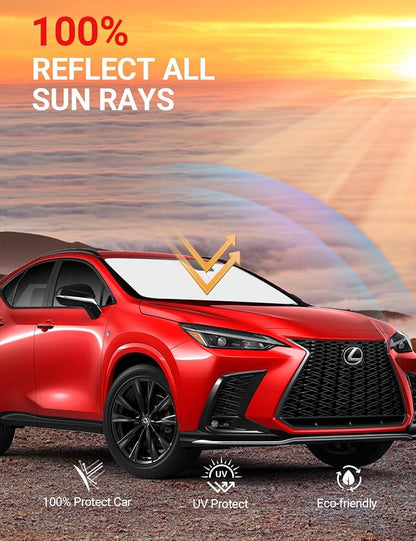 Proadsy 2026 Upgrade Windshield Sun Shade Custom Fit Lexus NX 2022-2025 2026 4-Layer Foldable Front Sunshade Protector Sun Visor Blocks UV Rays Keep Car Cooler