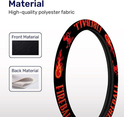 GENANY Drink Pattern Steering Wheel Cover, Non Slip Polyester Car Wheel Protector for Car SUV Truck, Universal 15 Inch