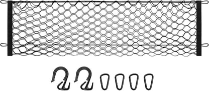 Canvcle Trunk Cargo Net for 2018-2025 2026 Chevrolet/Chevy Traverse Accessories Envelope Style Mesh Trunk Net Organizer and Storage Stretchable Adjustable Elastic Nylon Rear Cargo Netting with Hooks