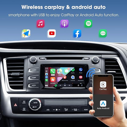 Wireless CarPlay Android Auto Adapter for Toyota with Entune2.0 & Touch2 2014-2019 Fits for Tundra/Highlander/RAV4/Tacoma/Camry/Corolla/Avalon/CH-R/Sienna/Camry Retrofit Kit Decoder