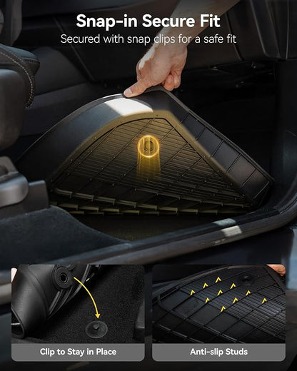 3W Floor Mats & Cargo Liner for Toyota Camry 2025 2026 (Hybrid/LE/SE/XLE/XSE), TPE All Weather Custom Fit Camry 1st & 2nd Row and Trunk Mat, Black
