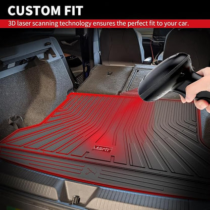 LASFIT Custom Fit Trunk Cargo Mat for Volkswagen VW ID.4 2021-2026, (Only Fit Non-Adjustable Carpet Floor), All Weather Protection TPE Trunk Mat Trunk Liner Trunk Tray Cargo Liner, Easy to Clean