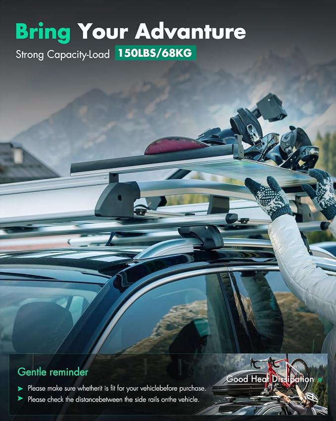 SCITOO Roof Rack Cross Bars Fit for Honda Element 2003 2004 2005 2006 2007 2008 2009 2010 2011,for Rooftop Cargo Carrier Bag Basket Luggage Kayak Canoe Bike Snowboard Skiboard