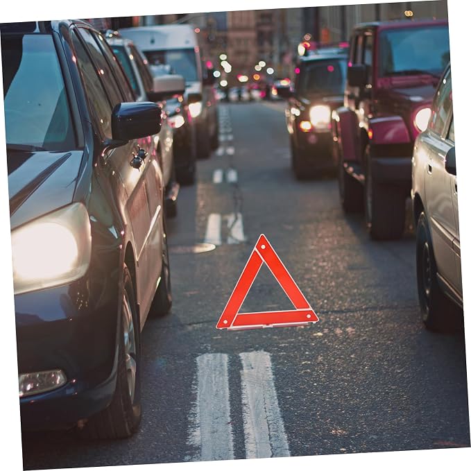Healifty Warning Triangle Safety Sign for Vehicles Portable Reflective Car Kit Durable and Construction High Visibility for Roadside Safety