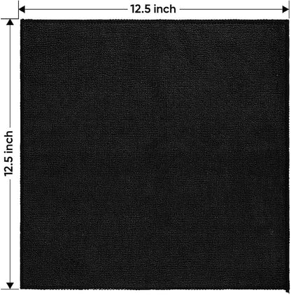 HOMEXCEL Black Microfiber Cleaning Cloth 50 Pack, 12.5 x 12.5 inch Microfiber Towels for Cars, Ultra Absorbent Car Washing Cloth, Lint Free Streak Free Cleaning Rags for Car, Kitchen, and Window