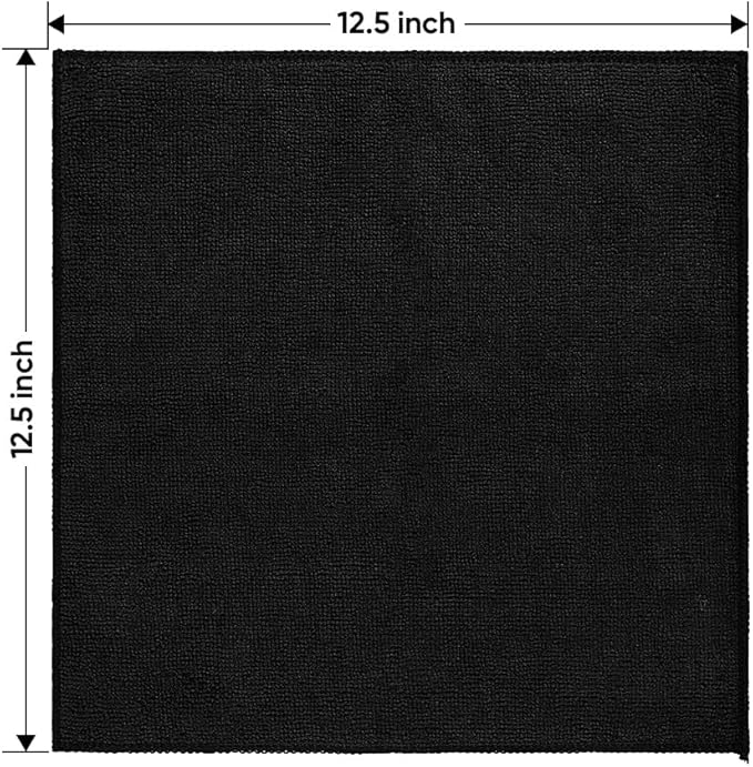 HOMEXCEL Black Microfiber Cleaning Cloth 200 Pack, 11.5 x 11.5 inch Bulk Shop Towels | Reusable Cleaning Rags for Cars, Kitchen, Window, Garage and House, Ultra Absorbent, Lint Free, Streak Free