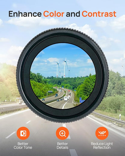 70mai Magnetic CPL Filter for 4K Omni X800 Dash Cam - Anti-Glare Polarizing Lens with Snap-On Design, Scratch-Resistant & Enhance Clarity (for X800 Only)