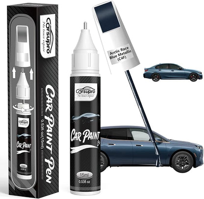 Arctic Race Blue Metallic(C4F) for BMW Touch Up Paint Pen, 2 in 1 Car Scratch Remover with Pen Tip and Brush, Precise Color Match for Car Paint Scratch Repair, Quickly and Easily Fix Chips and Nicks